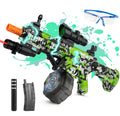 Large Gel Ball Blaster with Drum & Mag Automatic and Manual Splatter Blaster with 40000 Gel Rounds Electric Splat Blaster and Goggles for Outdoor Activities (Green)